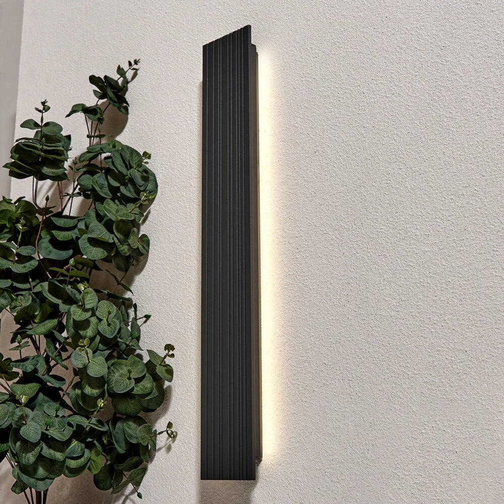 Modern Linear Decorated Wall Light with Ambient Illumination, available in 3 sizes. Made from heavy-duty aluminum,