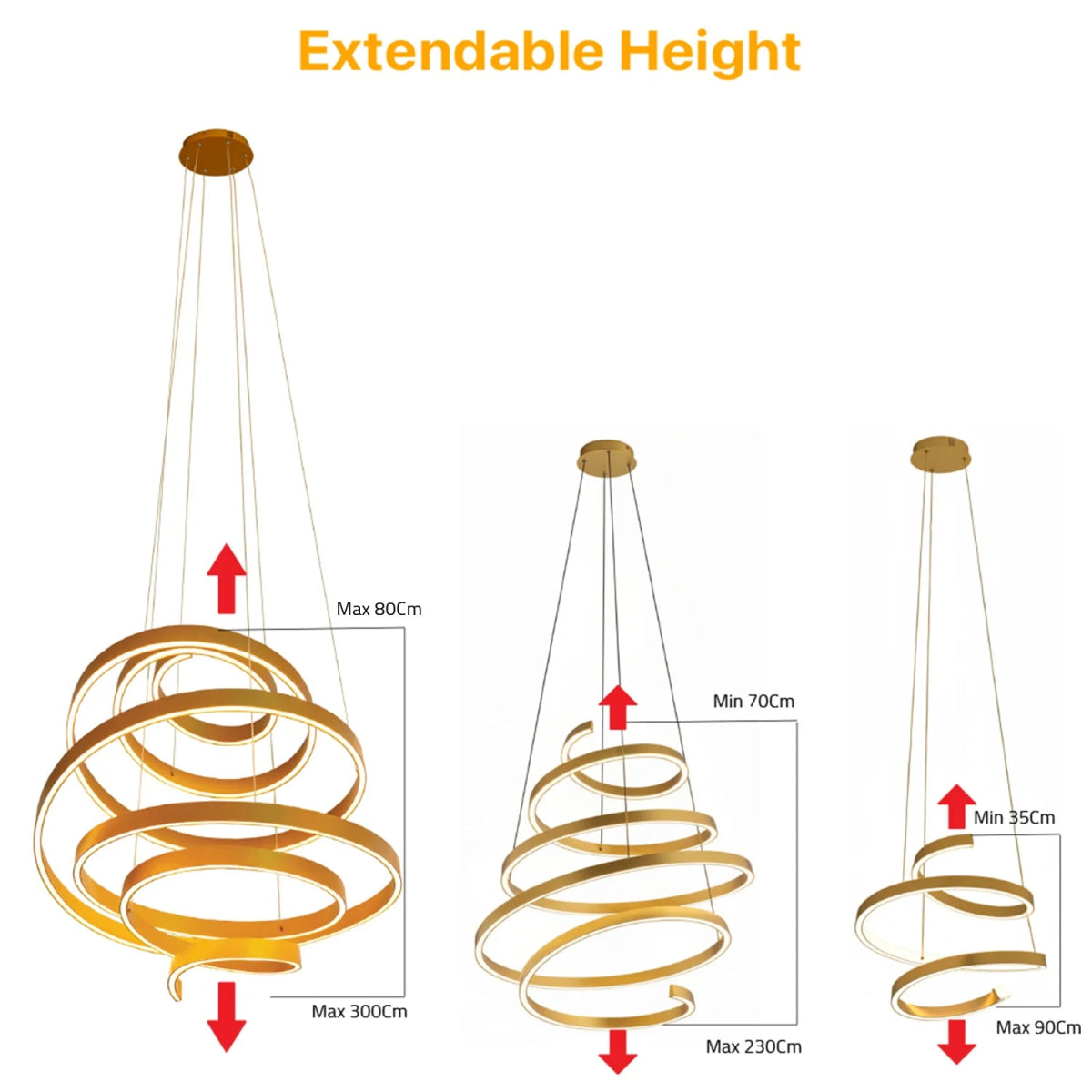 إنارة أفعوانية علاقية - قابلة للتعديل في الارتفاع (BR8514)