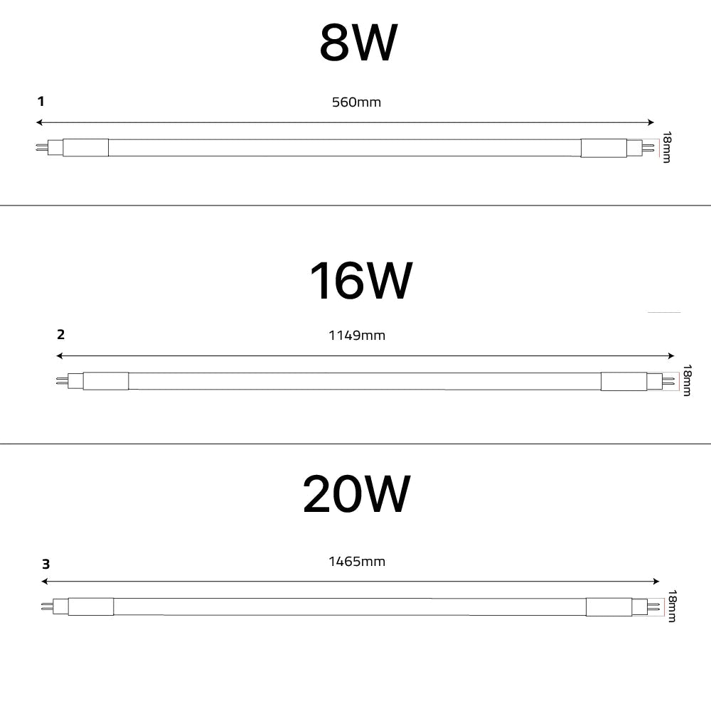 The T5 LED tube features a slim design with high efficiency.  using IC switch driver