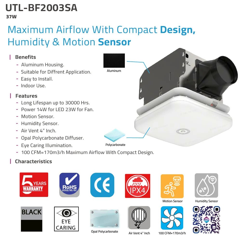 includes a humidity sensor and motion sensor