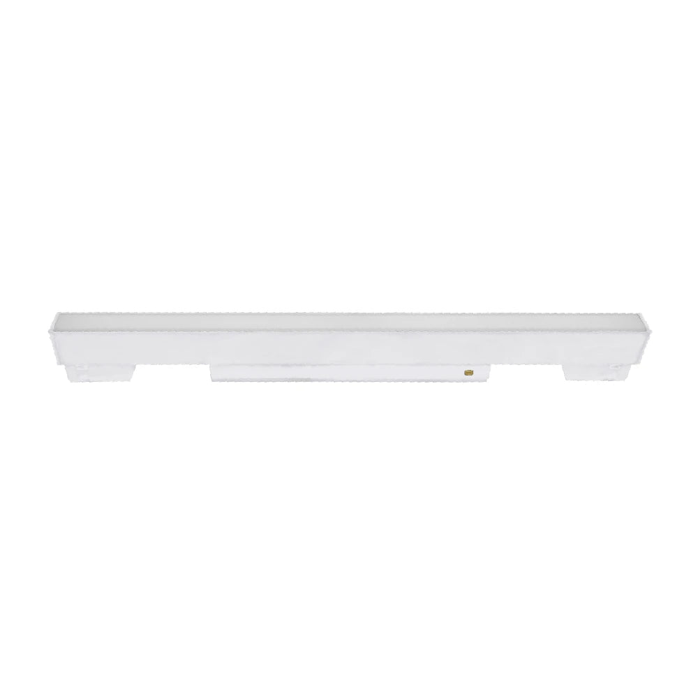 White rectangular light fixture on a white background