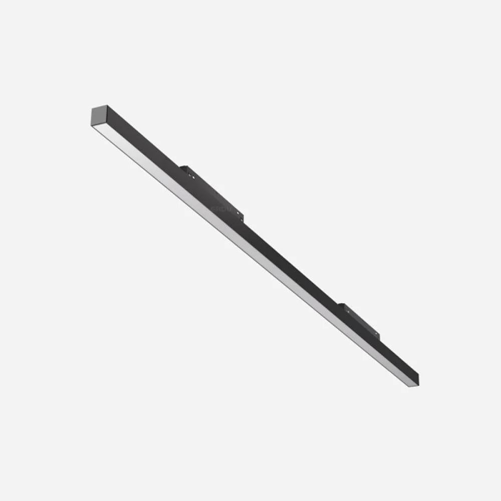 Black rectangular light fixture on a white background