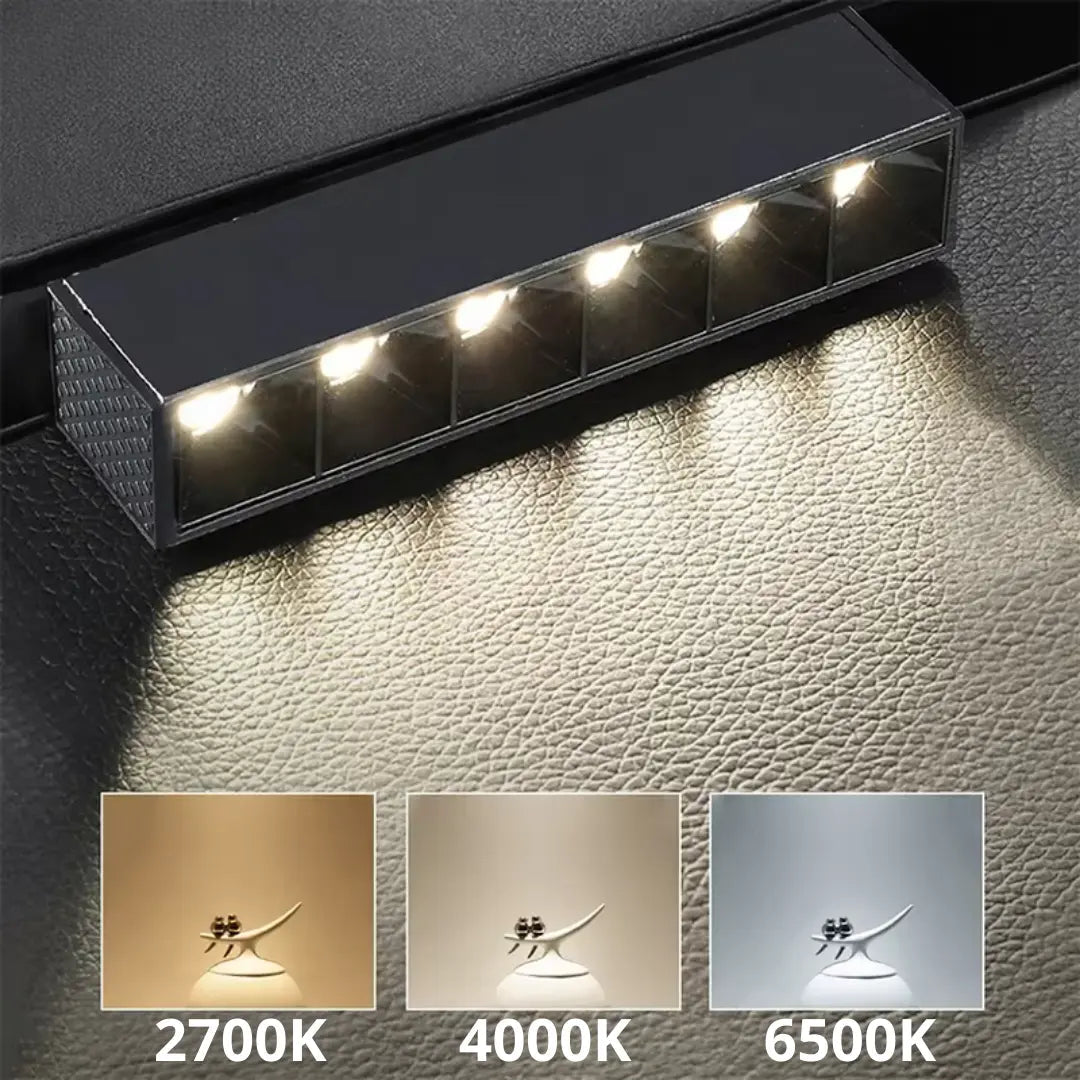 LED light bar with color temperature options on a textured surface