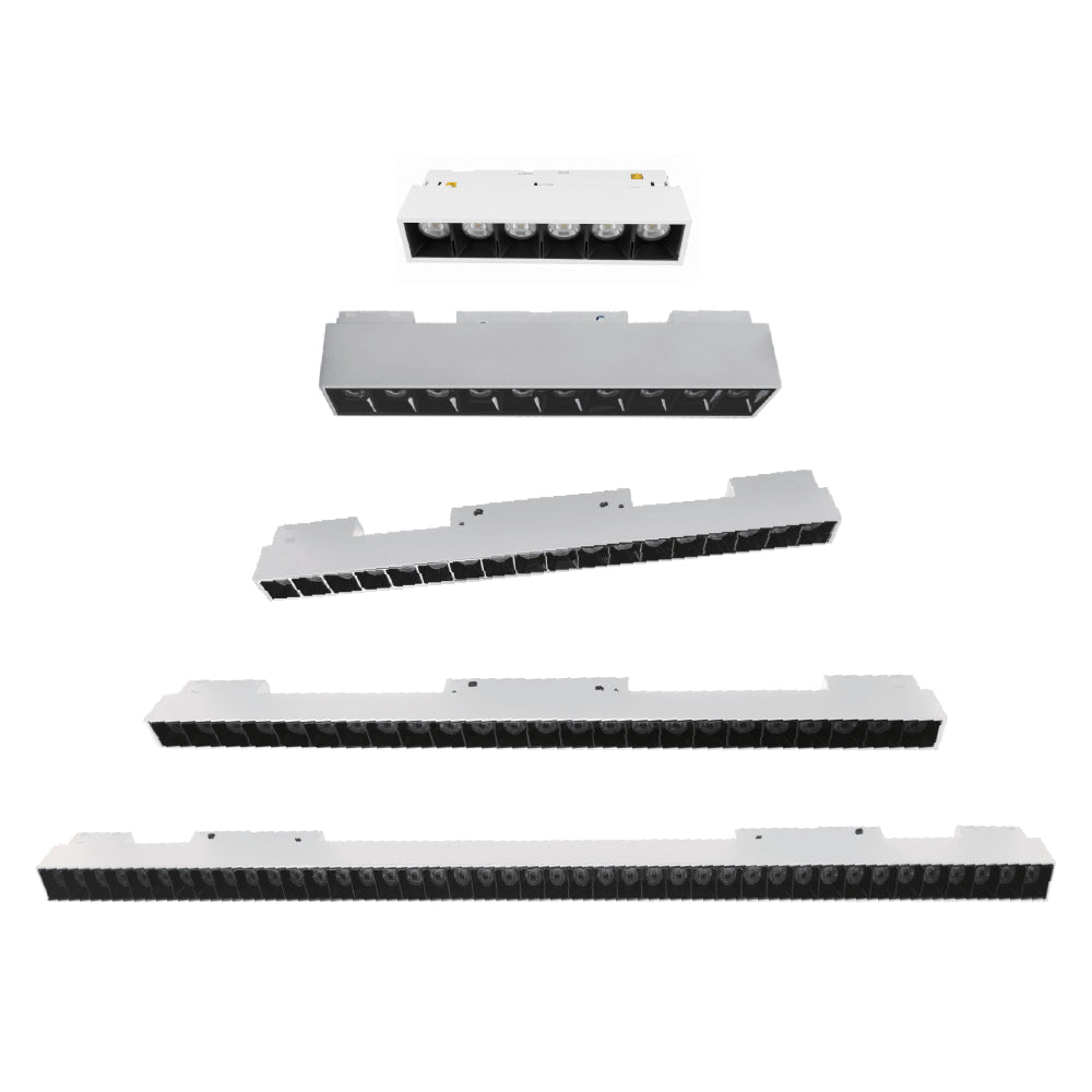 Set of five rectangular electronic components on a white background