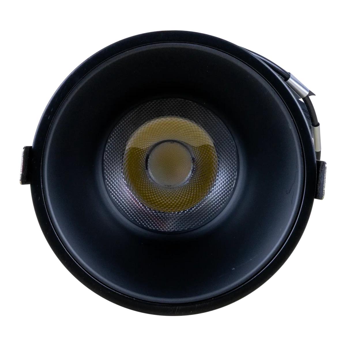 Black LED light bulb on a white background