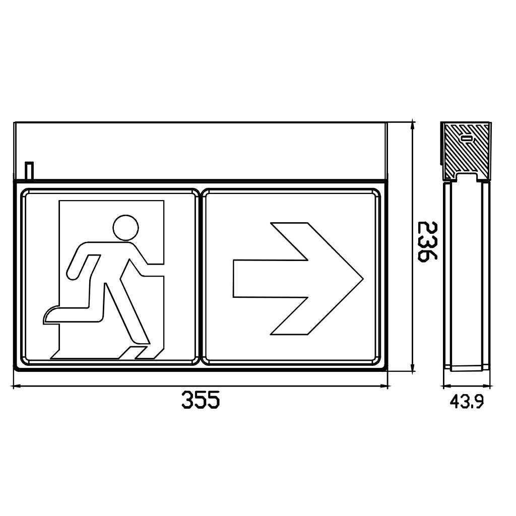 Ultralight LED Exit Sign with Electronic Direction Selection (WY-ELMN2W)