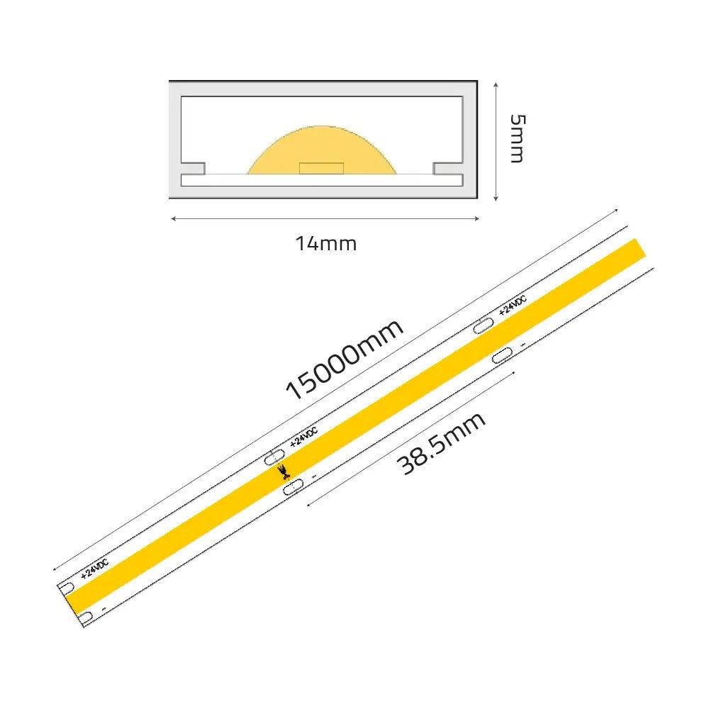 Yellow rectangular object with dimensions labeled on a white background