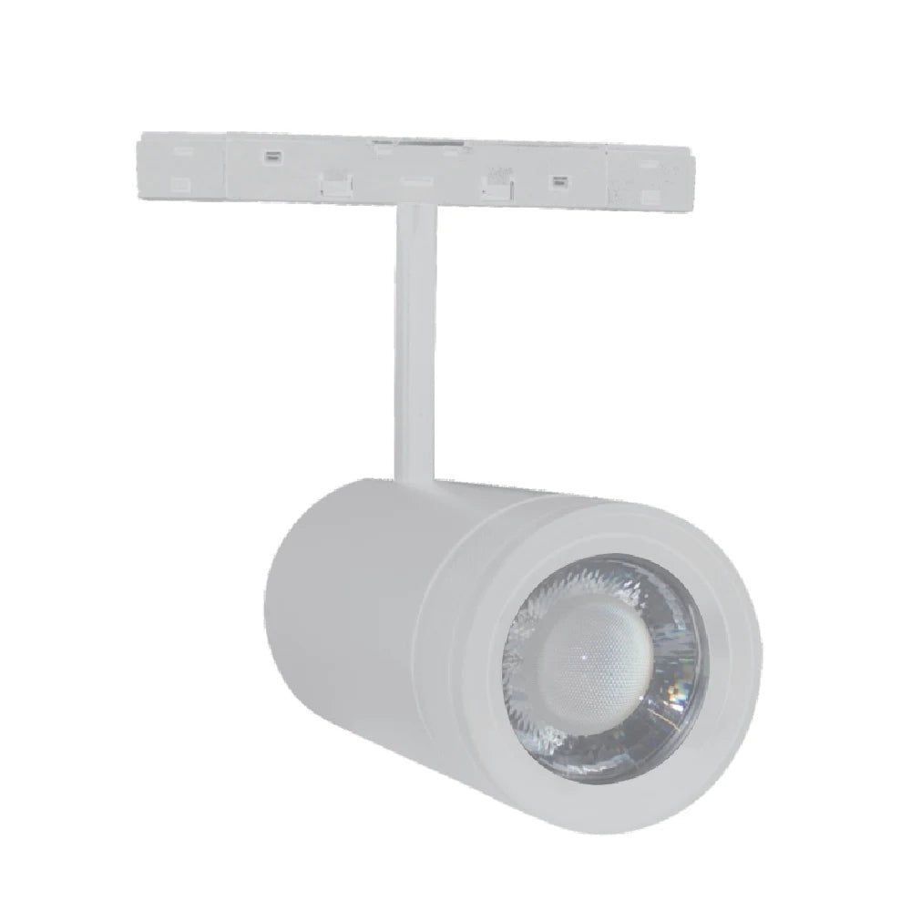 White track light fixture on a white background
