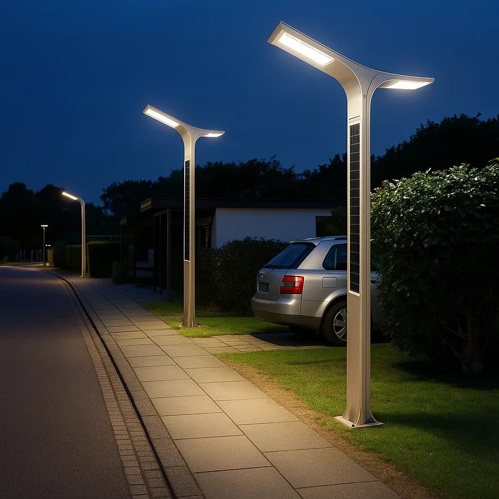Solar Pole Light 30W IP65 (TY01) Dual-Head Outdoor LED Light with 160W Solar Panel & 3M Height