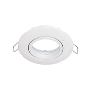 White recessed ceiling light on a white background