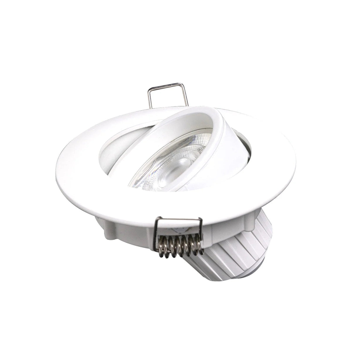 White LED downlight on a white background