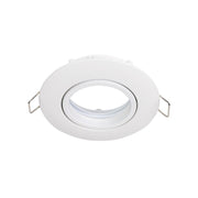 White recessed ceiling light on a white background