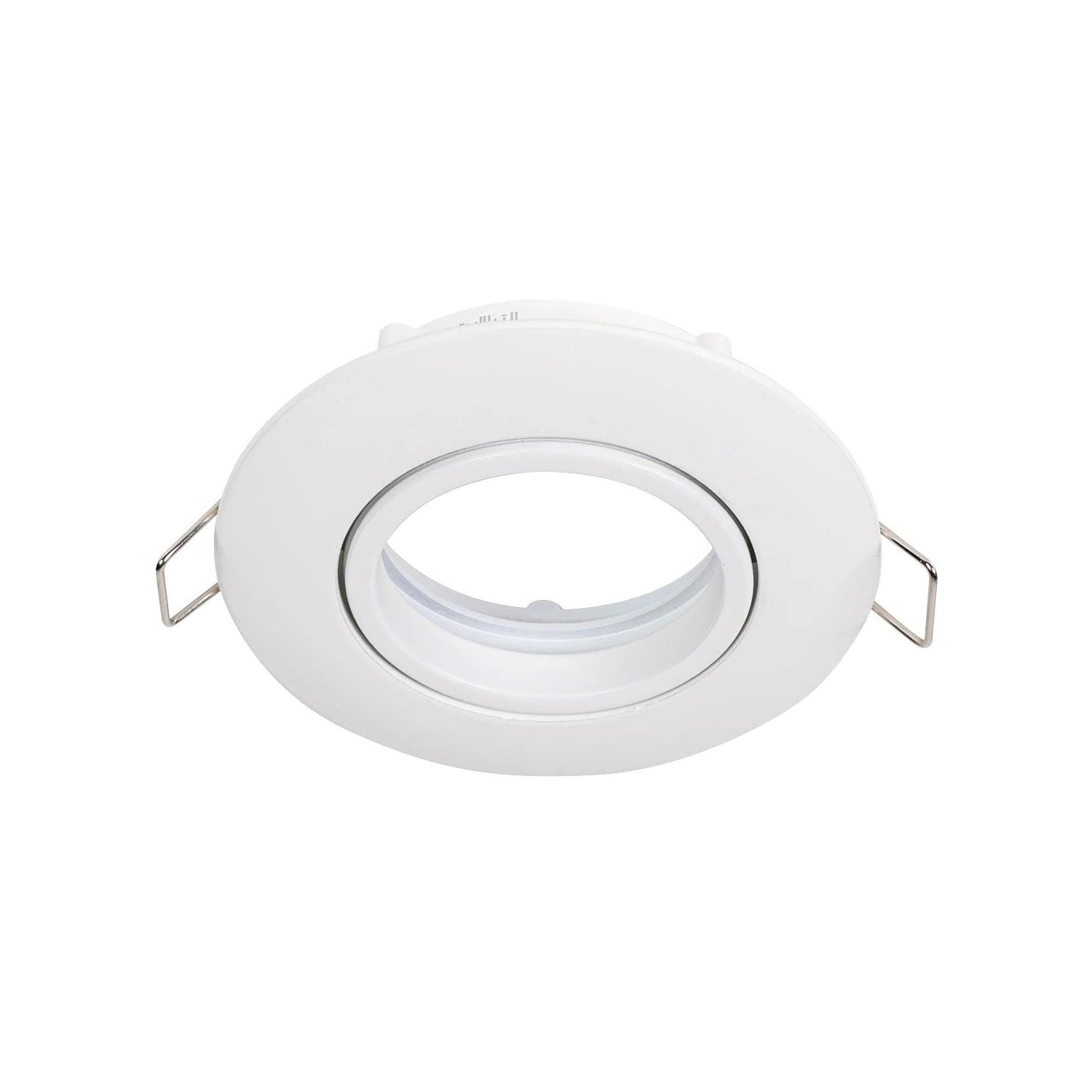 White recessed ceiling light on a white background
