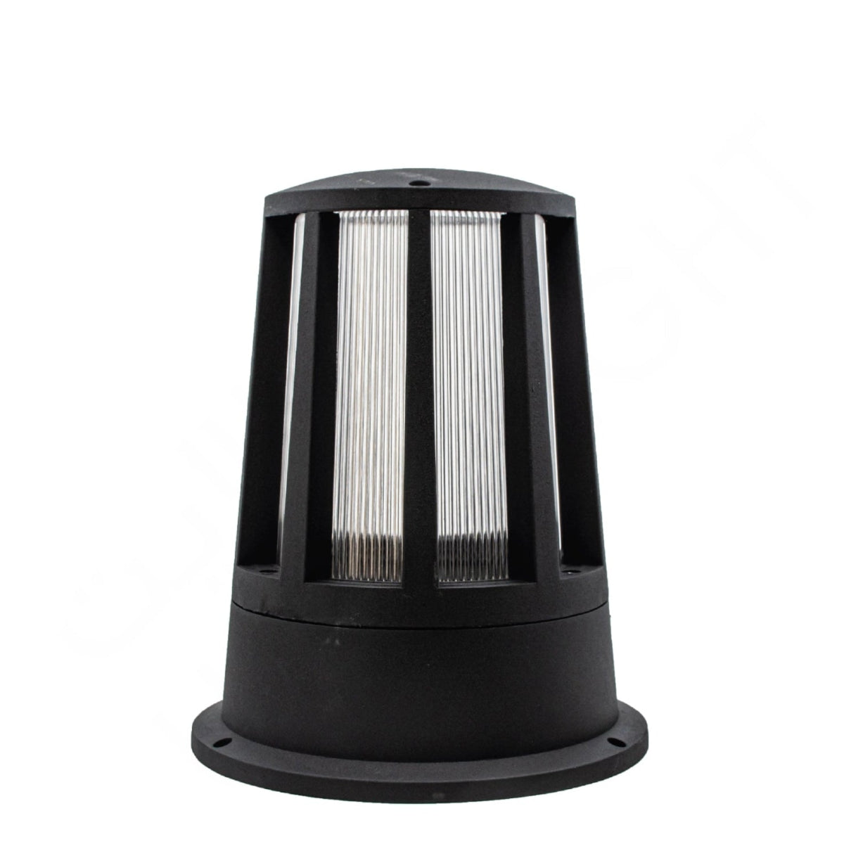 Black outdoor lamp on a white background
