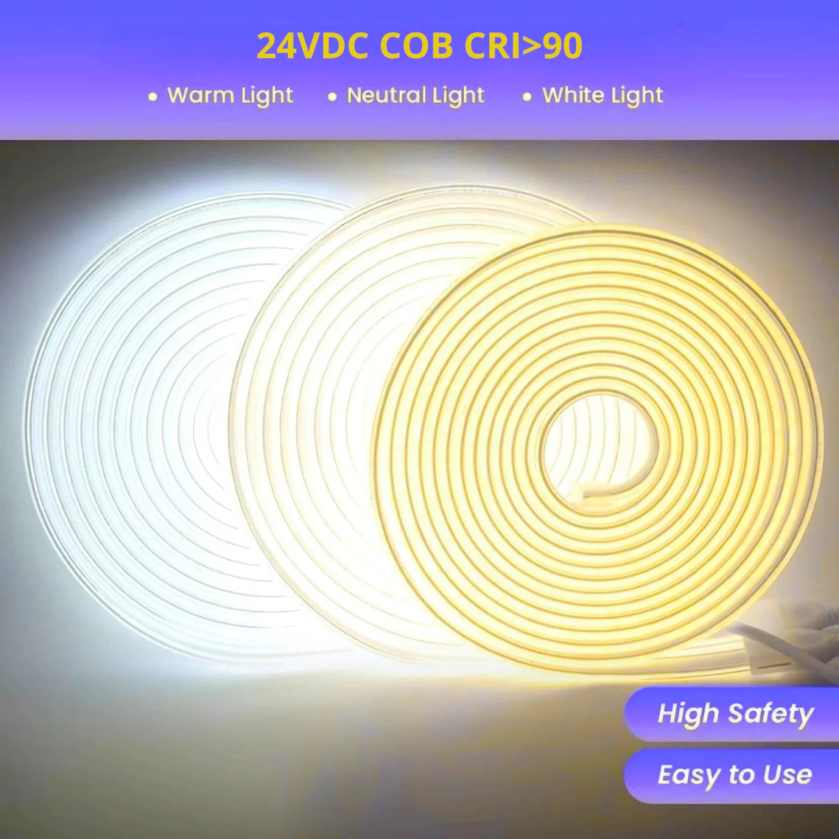 Ultra Light COB LED Strip Light - 15m - High CRI >90 (COB-384P)