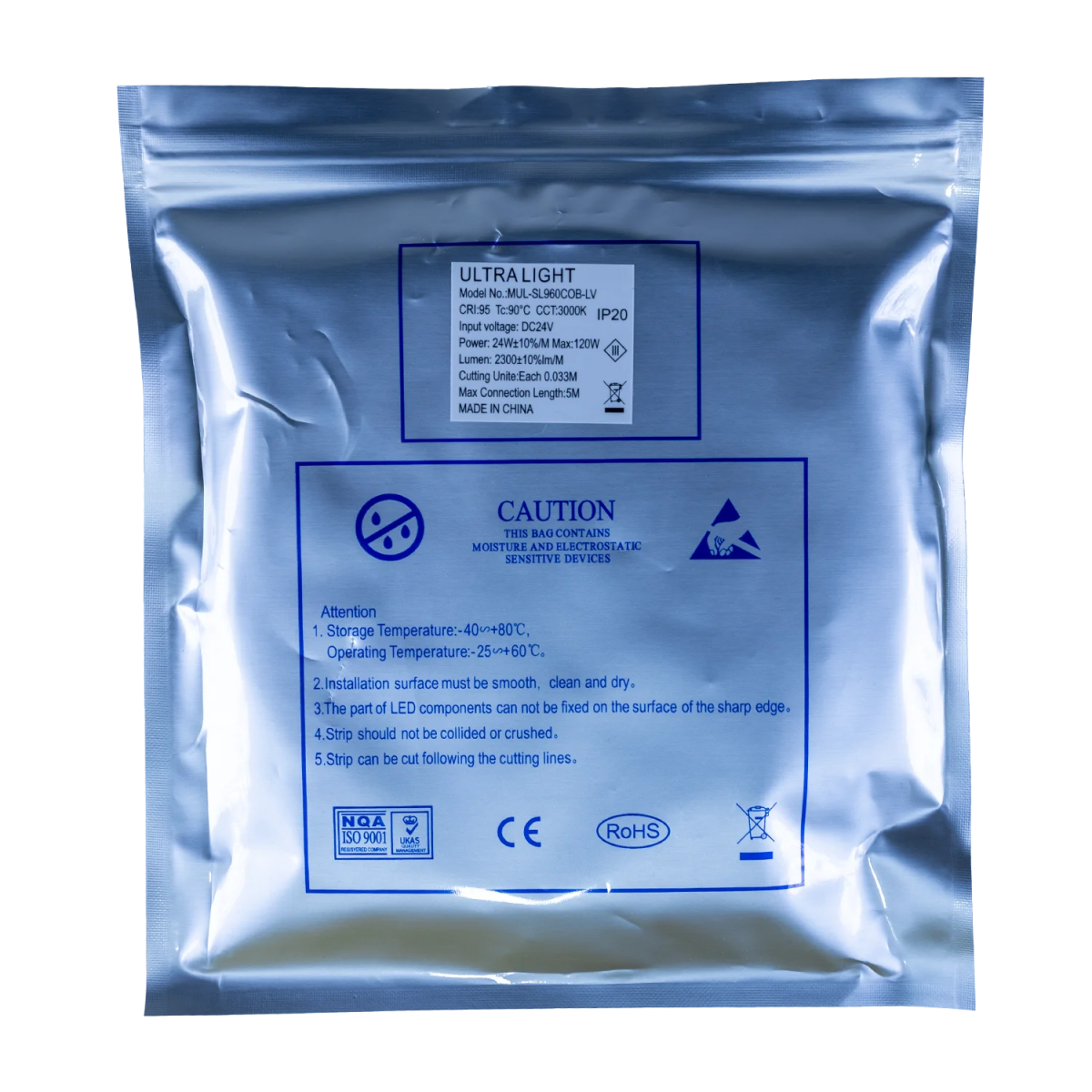 Ultra Light Double Line COB LED Strip Light 24W/m – 5M, High CRI >95 (COB-960p)