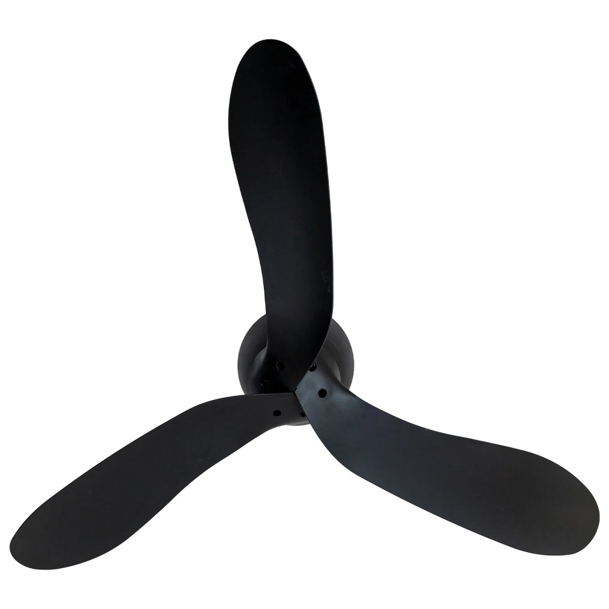 Black three-blade propeller on a white background