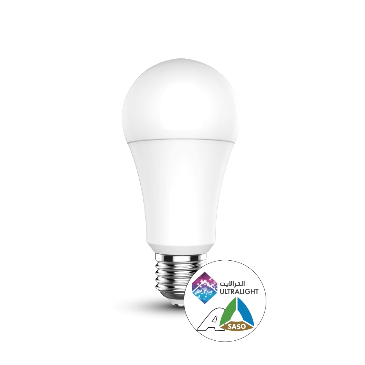 White LED light bulb with SASCO logo on a white background