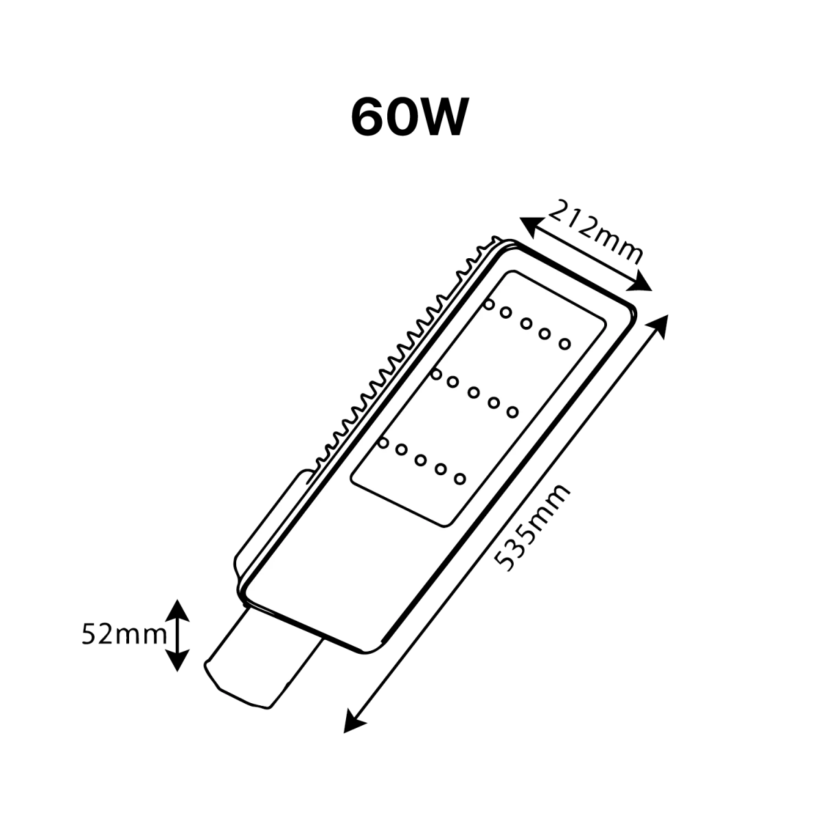 كشاف شارع ليد الترا لايت ‎60–90 وات، هيكل ألومنيوم ‎IP65‎ (TUS019B)