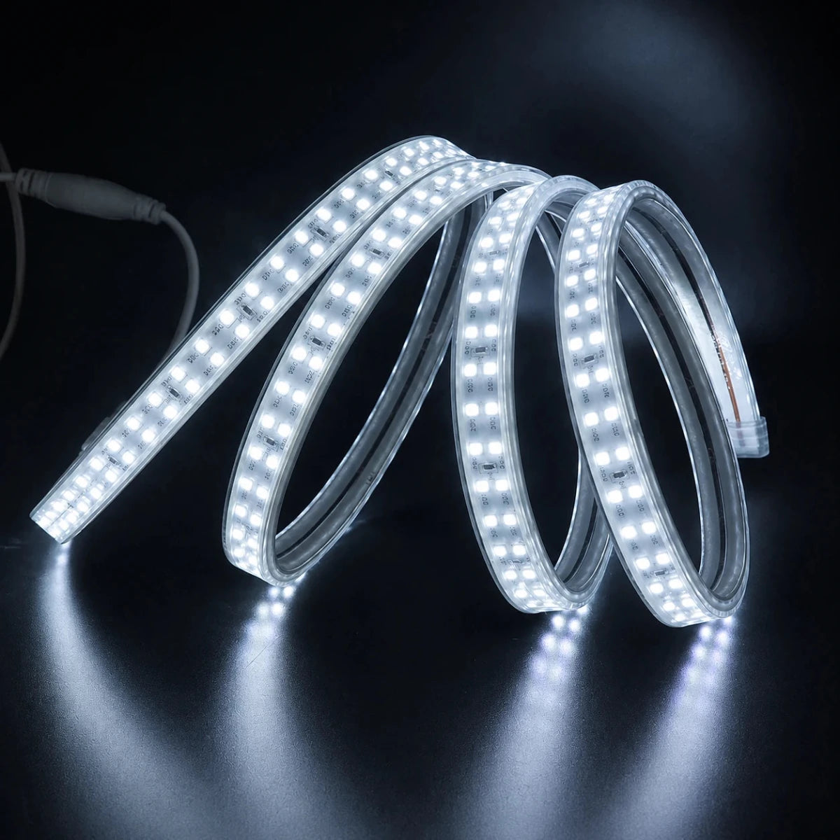 LED strip light on a black background