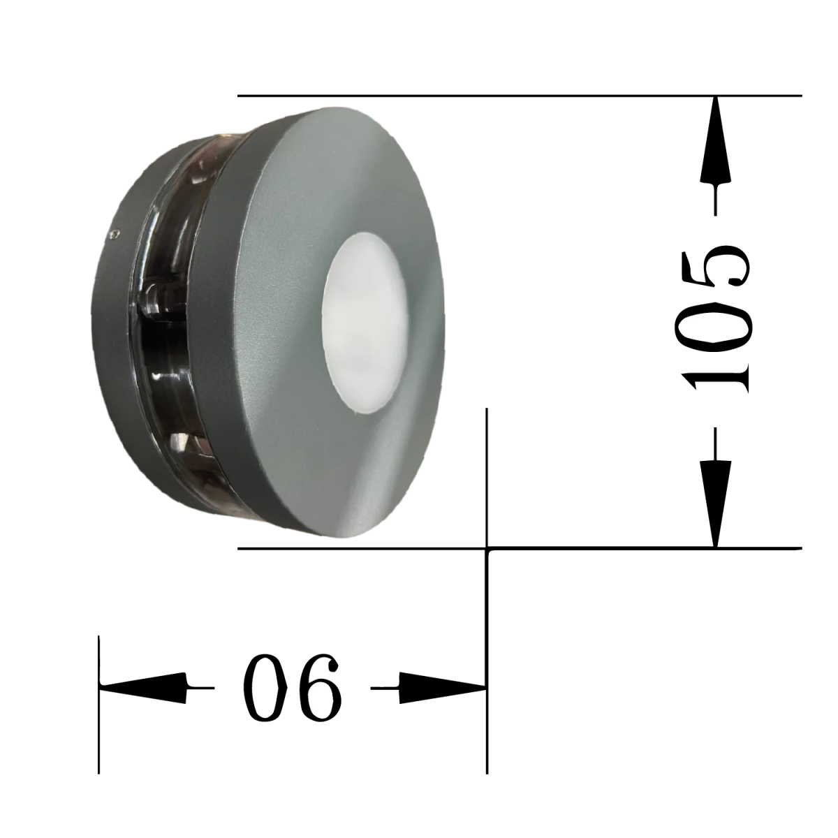 إضاءة جدارية خارجية ليد من الترا لايت | إضاءة أسطوانية لجميع الاتجاهات (DHL-1317)