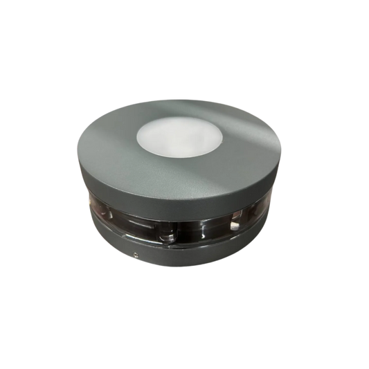 Round gray sensor on a white background