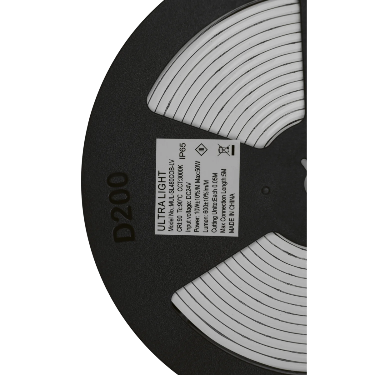 شريط ليد 5 متر COB مقاوم للماء IP65 من الترالايت – إضاءة احترافية خارجية (COB-480P)