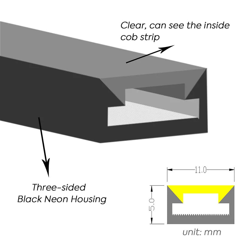 شريط ليد 5 متر COB مقاوم للماء IP65 من الترالايت – إضاءة احترافية خارجية (COB-480P)