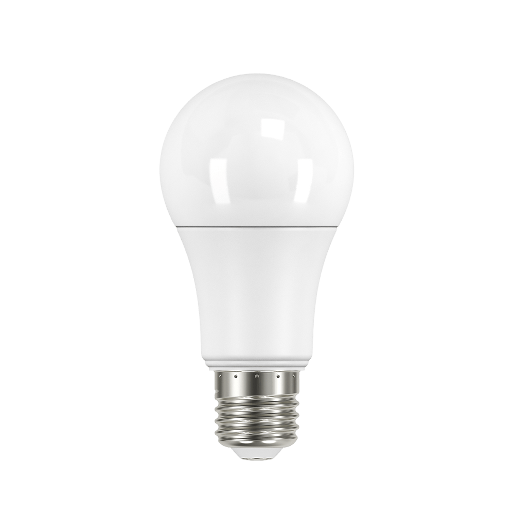 LED light bulb on a green background