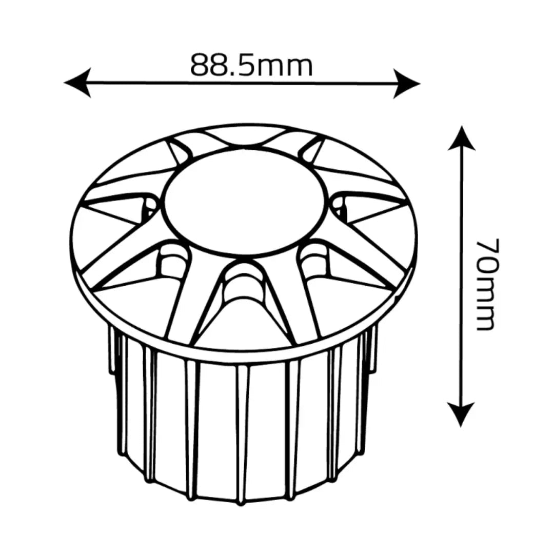Technical drawing of a cylindrical component with dimensions labeled