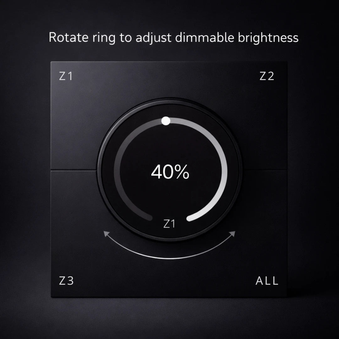 Ultralight A-Z Smart Switch with Screen for Modern Smart Lighting (UL-AZ1002-LCD-PB)