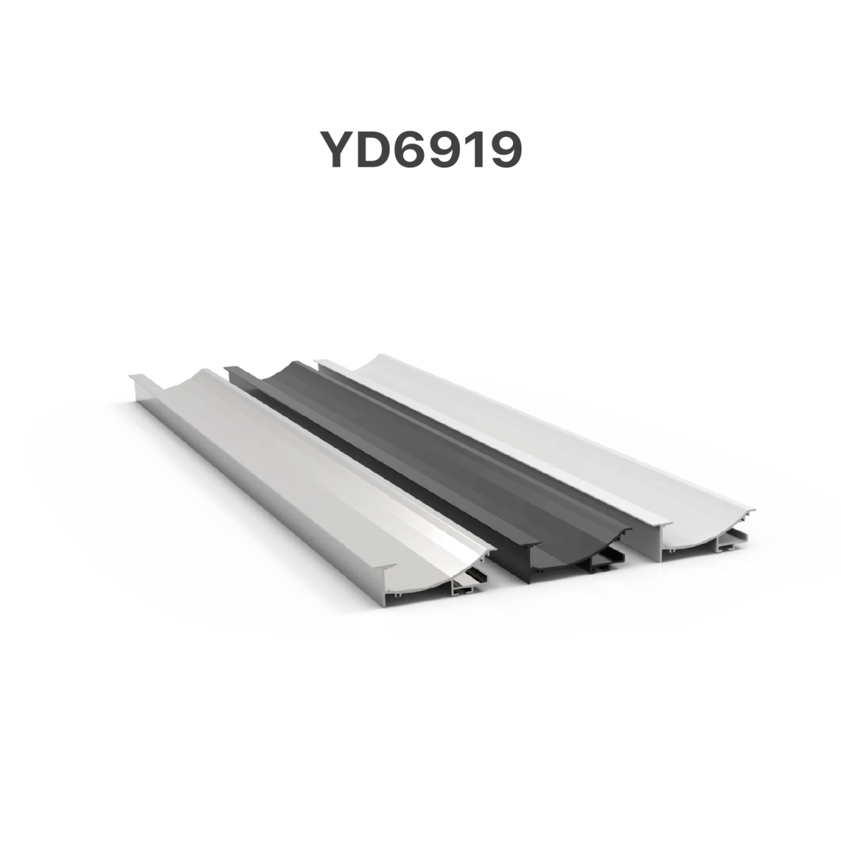 Metal profile with 'YD6919' marking on a white background