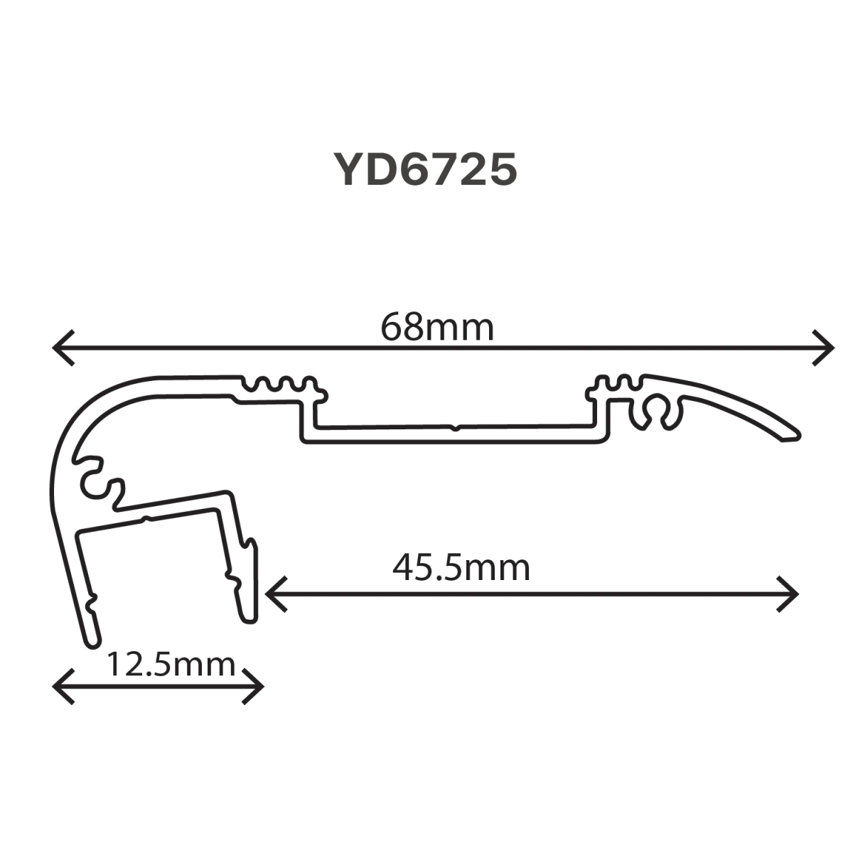 Ultralight Aluminum Profile 3 Meter (YD6725)