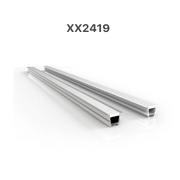 Three metallic rectangular profiles on a white background with 'XX2419' text.