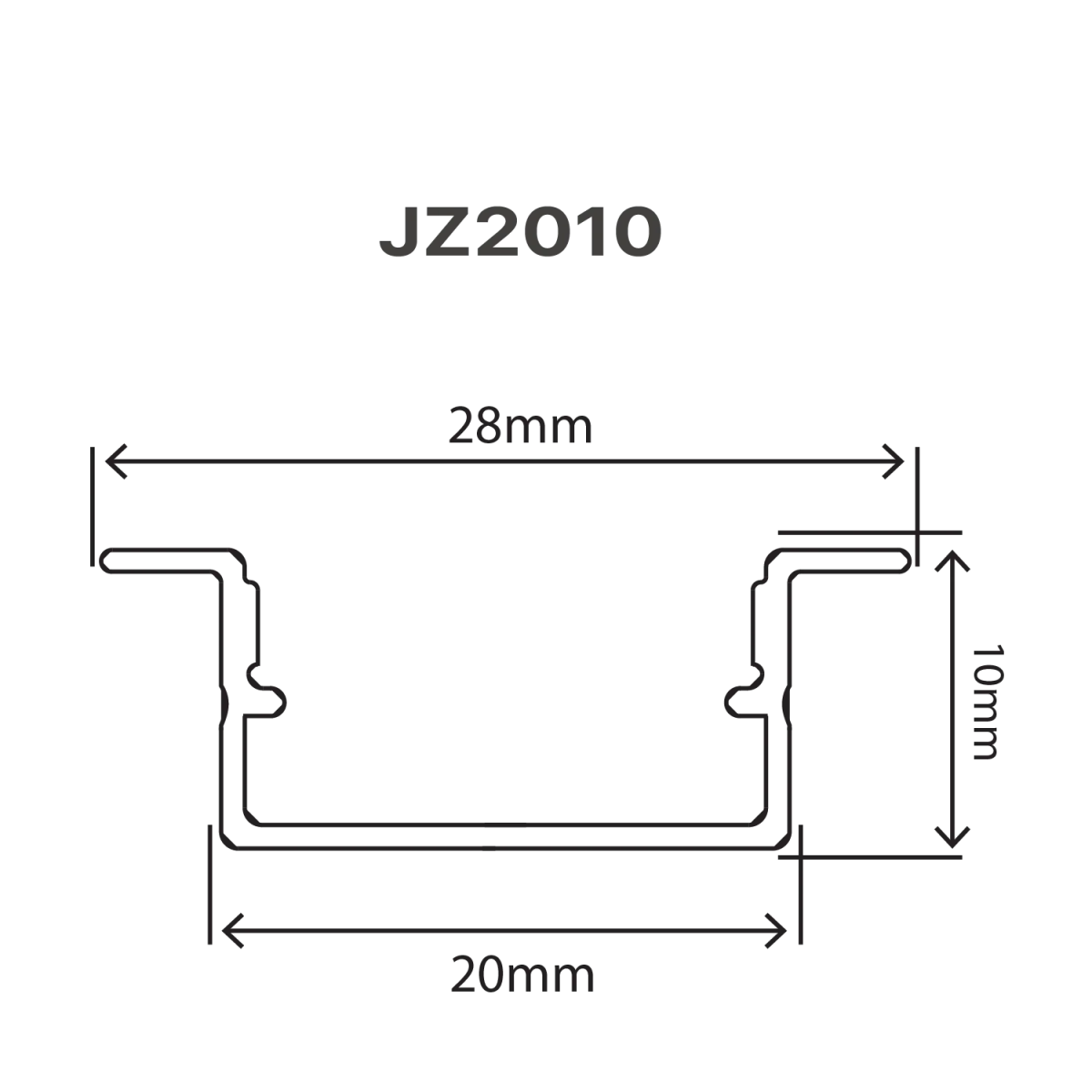 Ultralight Aluminum Profile 3M 2Cm Dimensions (JZ2010) - Ultralight