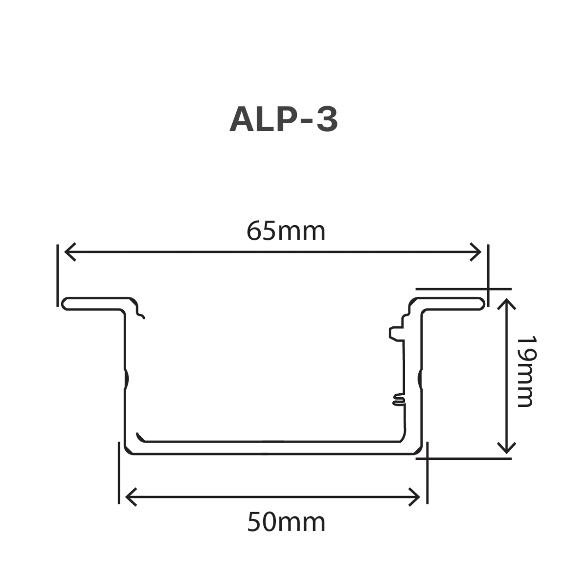Ultralight Aluminum Profile 3M 5Cm (ALP-3)