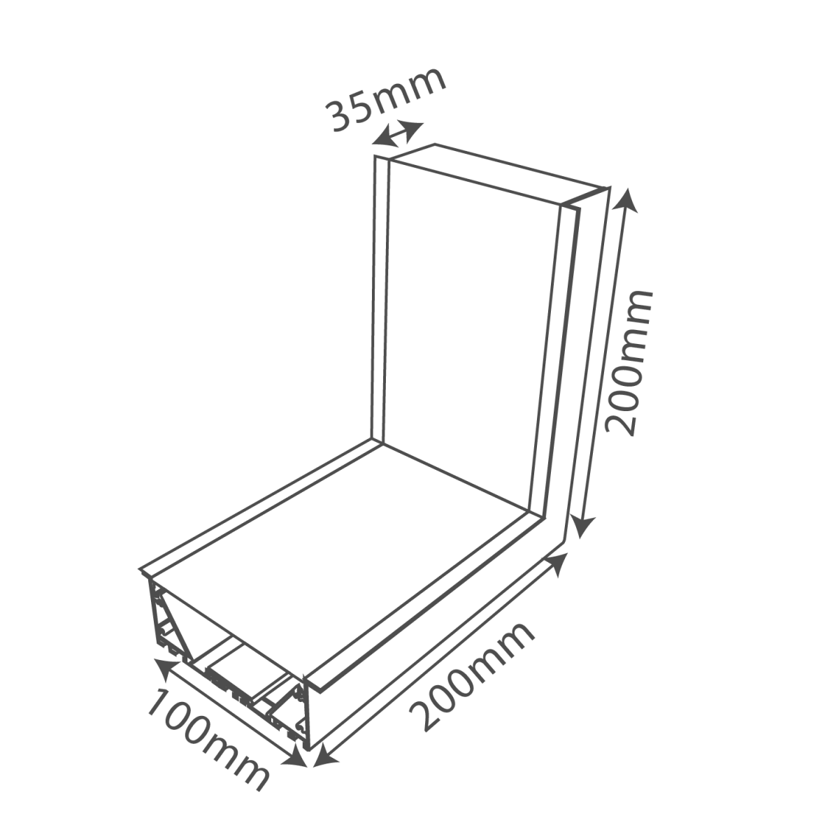 الترا لايت إنارة خطية داخل الجدار لون اسود قابلة للتوصيل (BR6075B)