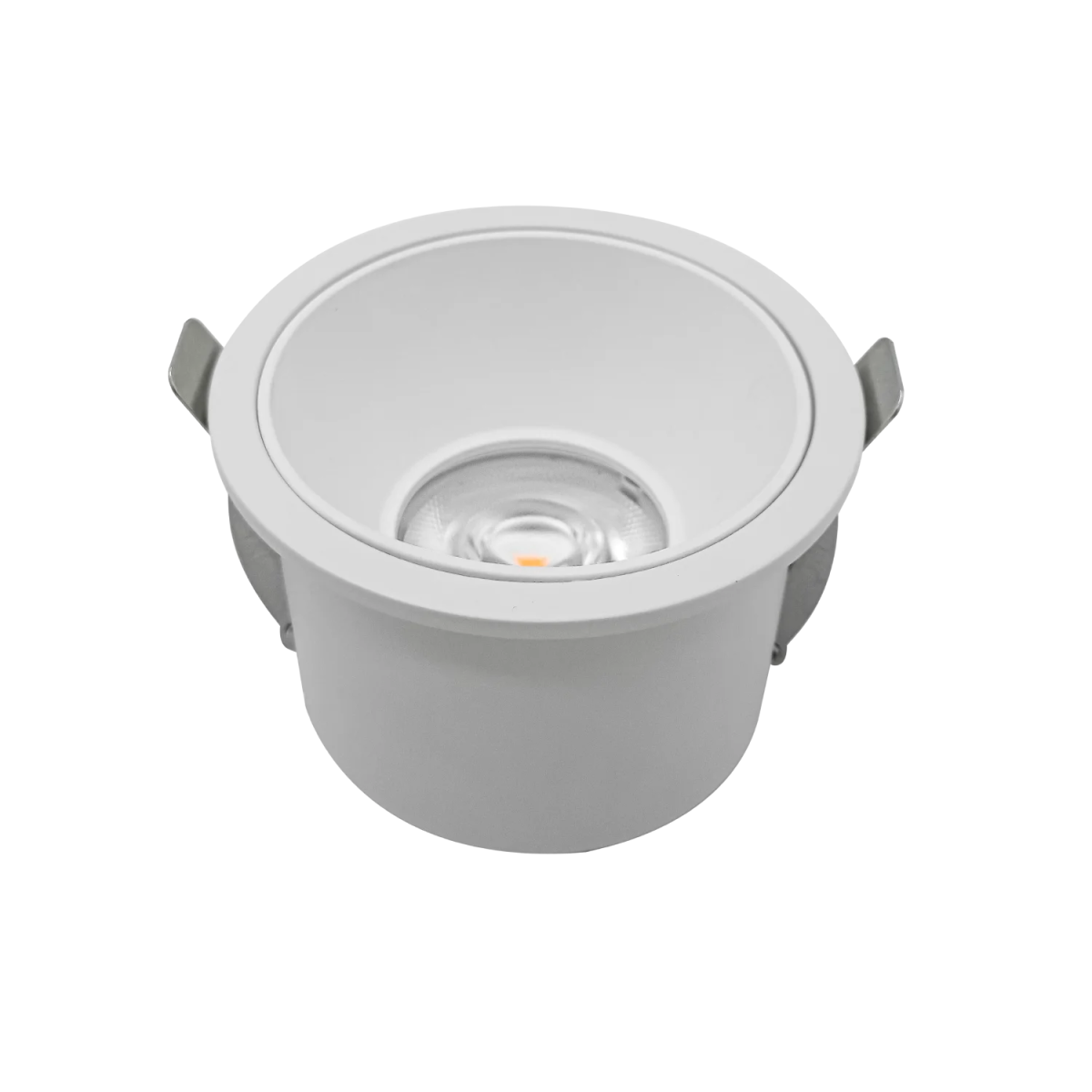 White LED downlight on a white background