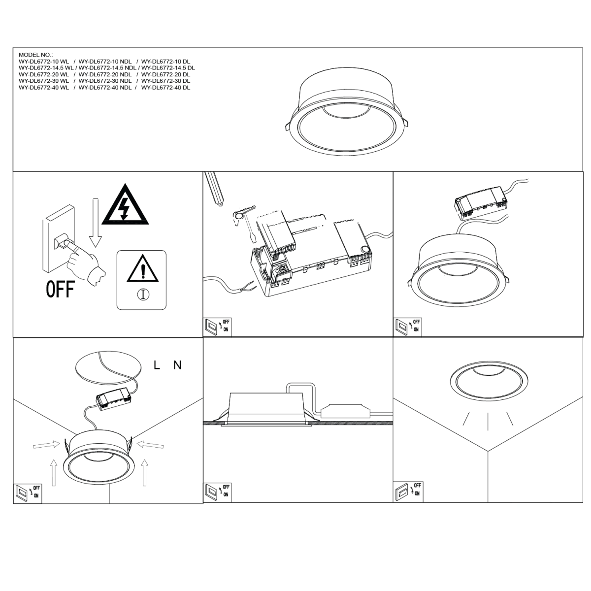 إنارة داون لايت بتقنية COB - مضاد للتوهج CRI 95 - إضاءة عالية الأداء (BR6772)