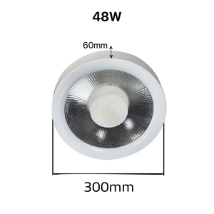 Ceiling light fixture with dimensions labeled on a white background