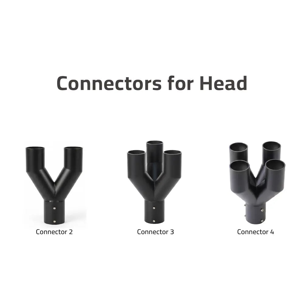 Three black connectors labeled 'Connector 2', 'Connector 3', and 'Connector 4' on a white background.