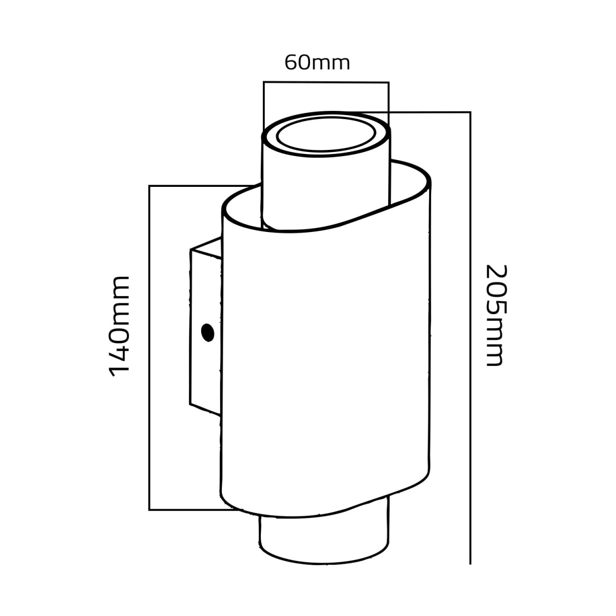 Technical drawing of a cylindrical component with dimensions labeled