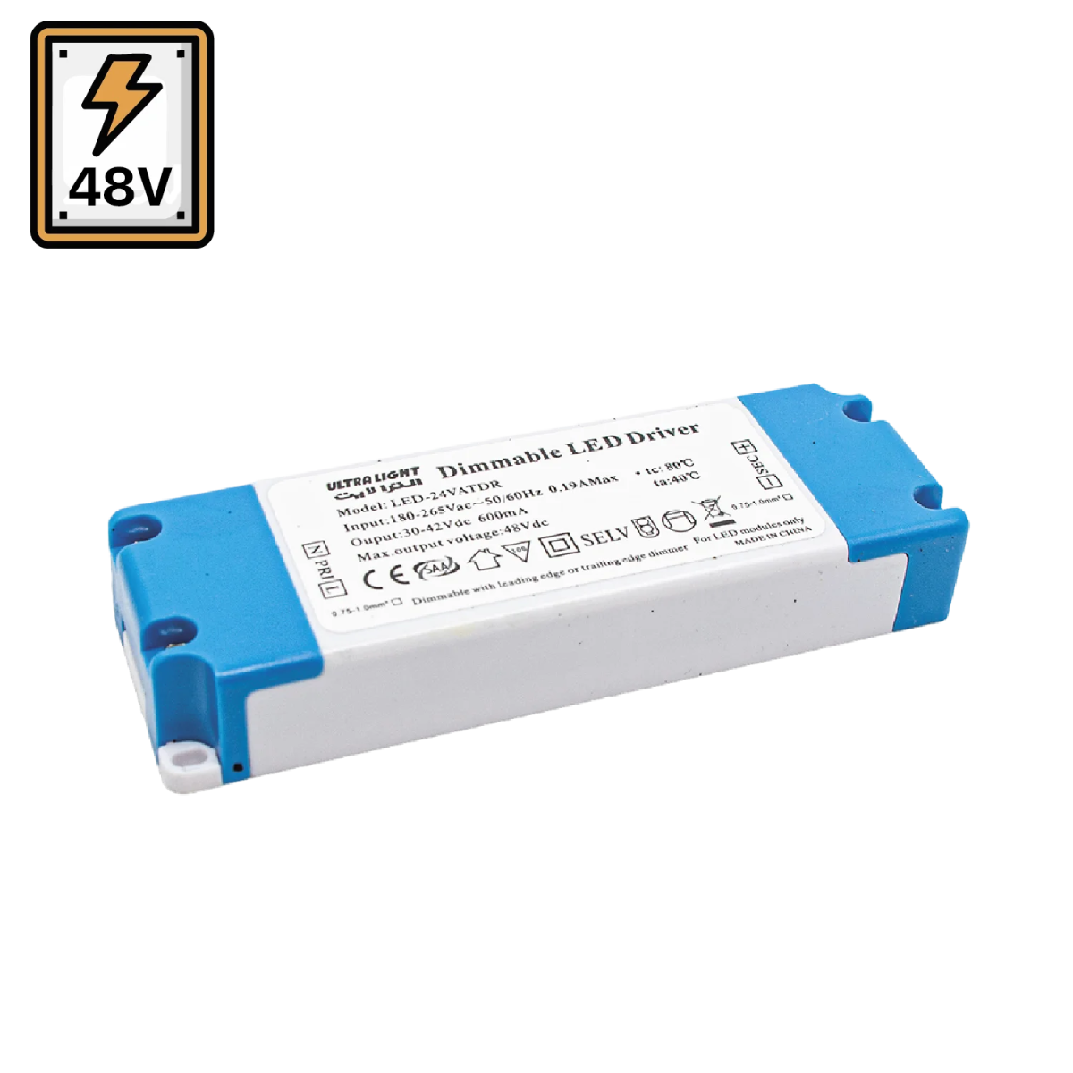 Buy Ultralight Dimmable 48V LED Power Supply 24W (LED-24VATDR) - Best  from Ultralight