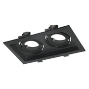 Black recessed ceiling light on a white background