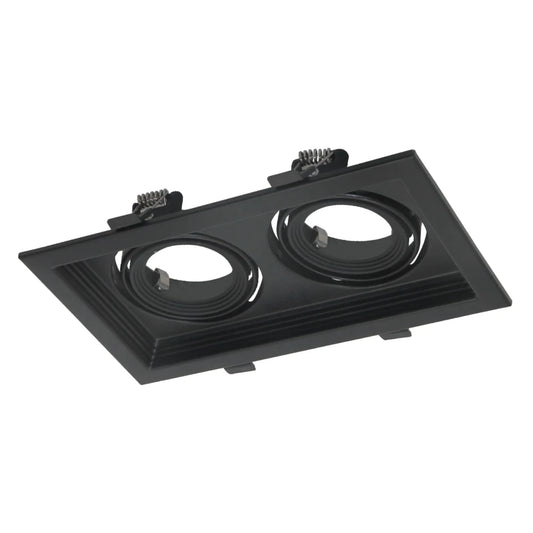 Black recessed ceiling light on a white background