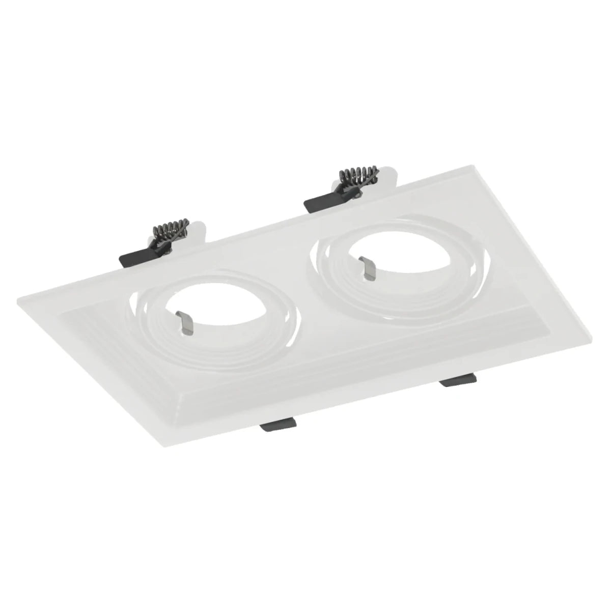 White recessed ceiling light on a white background