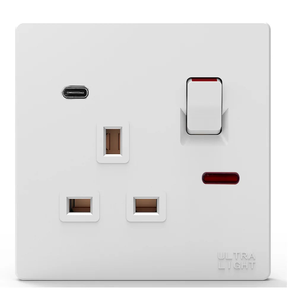 الترالايت ديون فيش بمفتاح 13A + Type C مع نيون (B12-067)