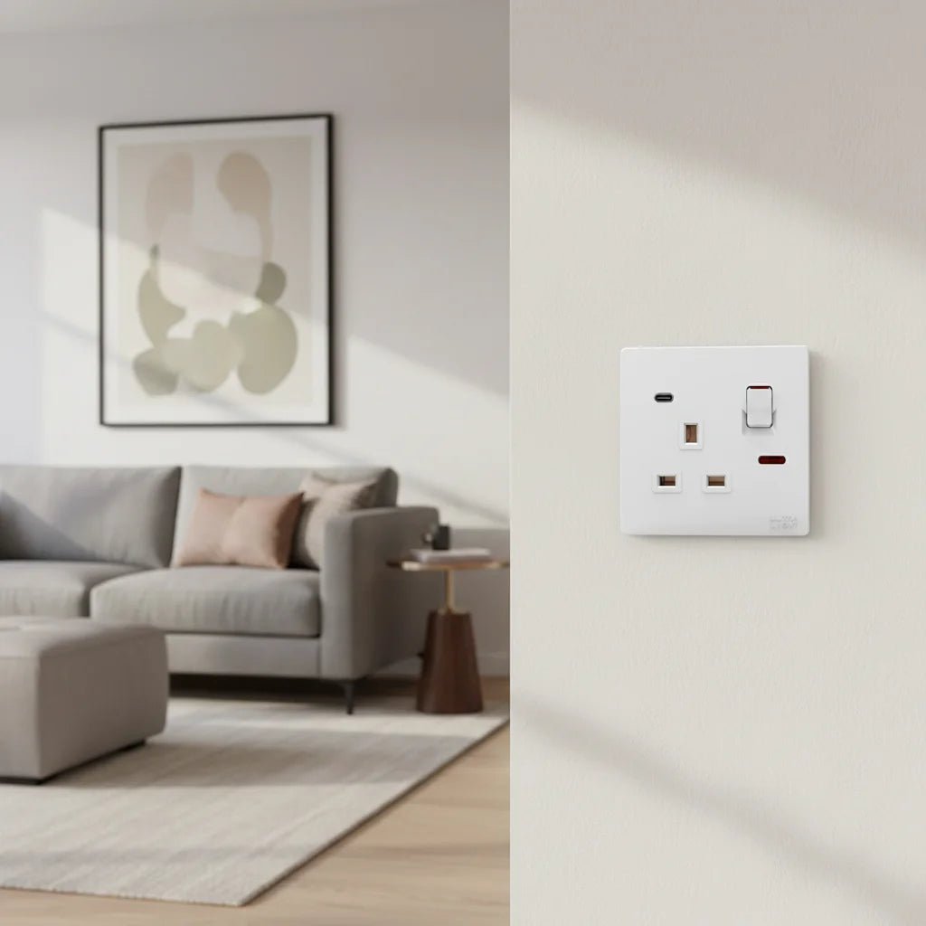 الترالايت ديون فيش بمفتاح 13A + Type C مع نيون (B12-067)