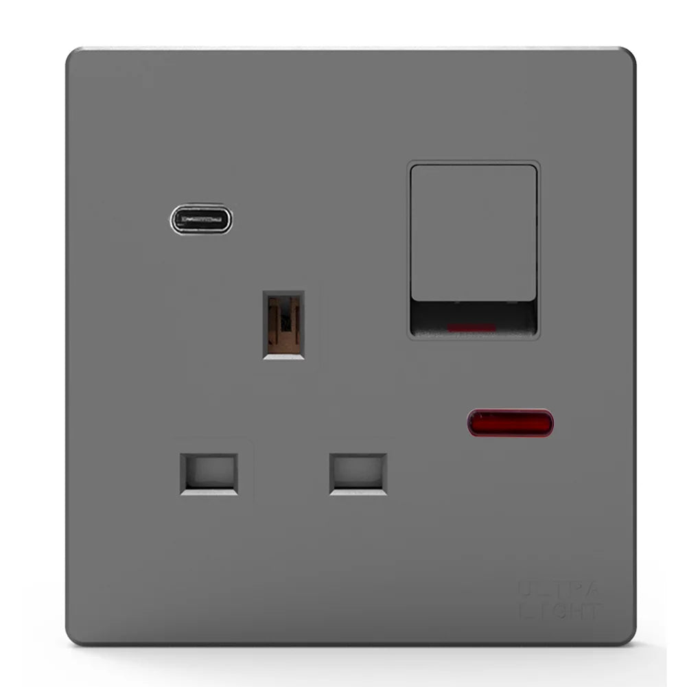 الترالايت ديون فيش بمفتاح 13A + Type C مع نيون (B12-067)