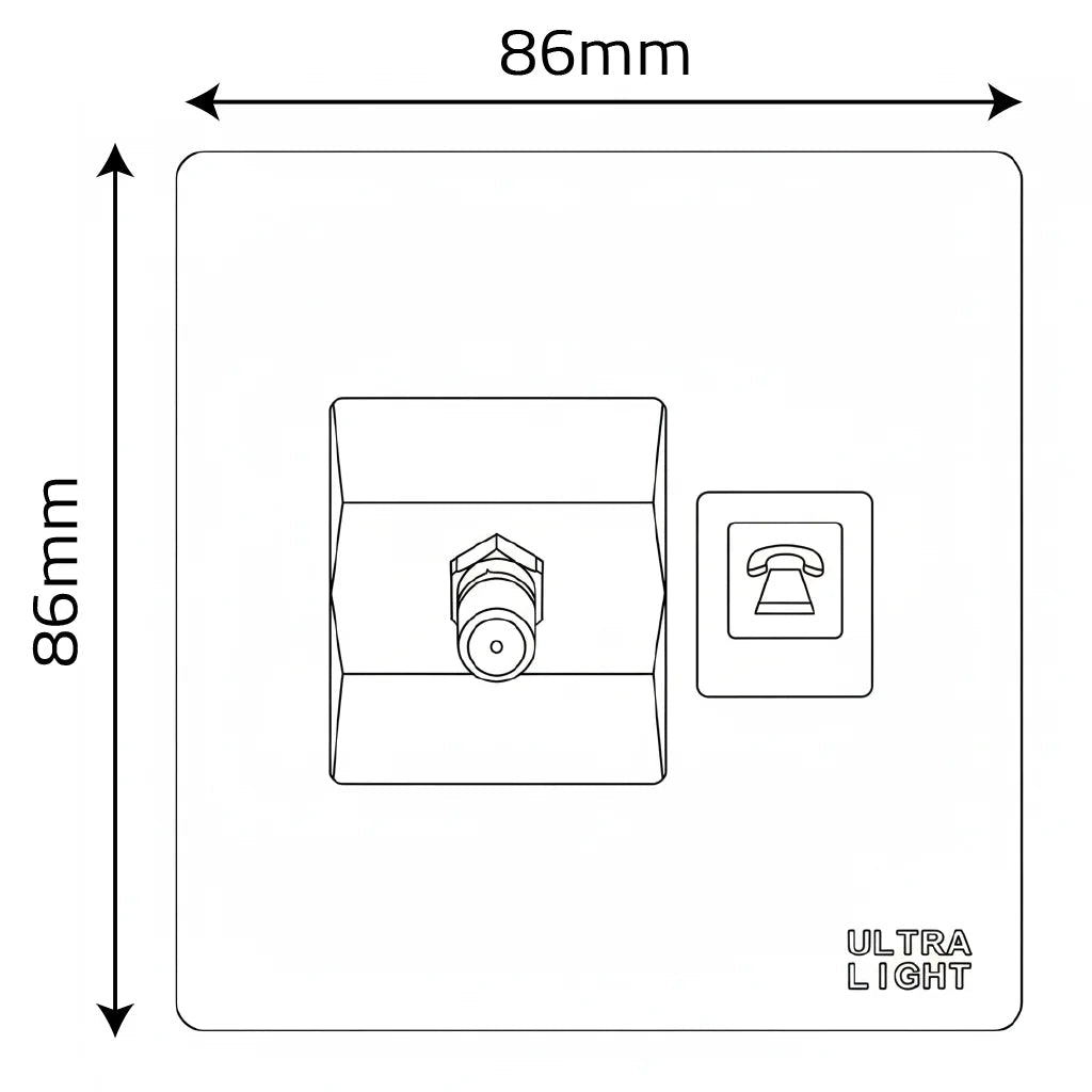 A dual wall socket (Satellite + Telephone)